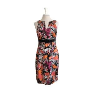 David Meister Sleeveless Floral Sheath Dress
